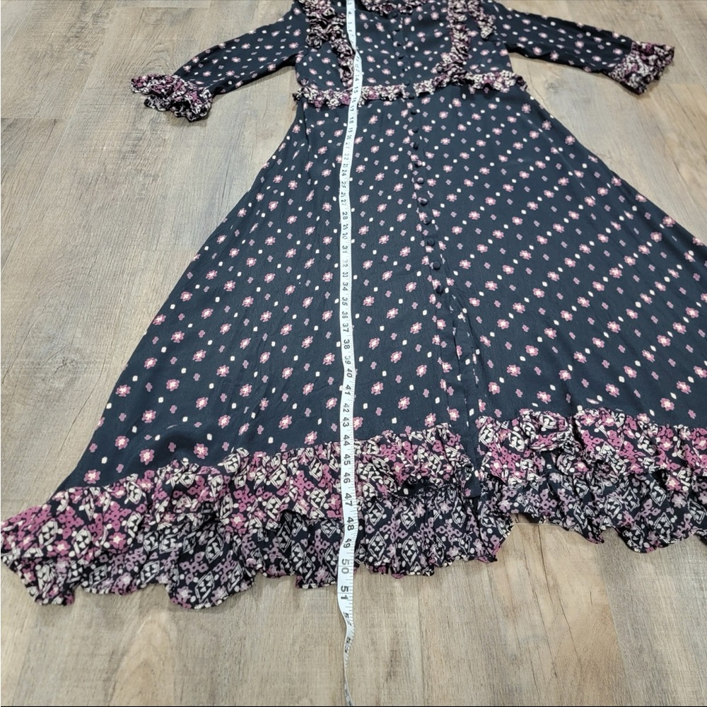Free people Calico Skies Midi Dress Black Combo. Size: Small Color - Picture 9 of 9